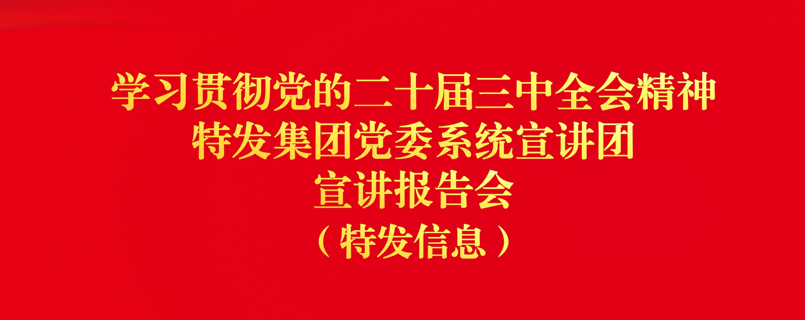 特發(fā)信息黨委舉行學(xué)習(xí)貫徹黨的二十屆 三中全會(huì)精神特發(fā)集團(tuán)黨委系統(tǒng)宣講團(tuán)宣講報(bào)告會(huì)